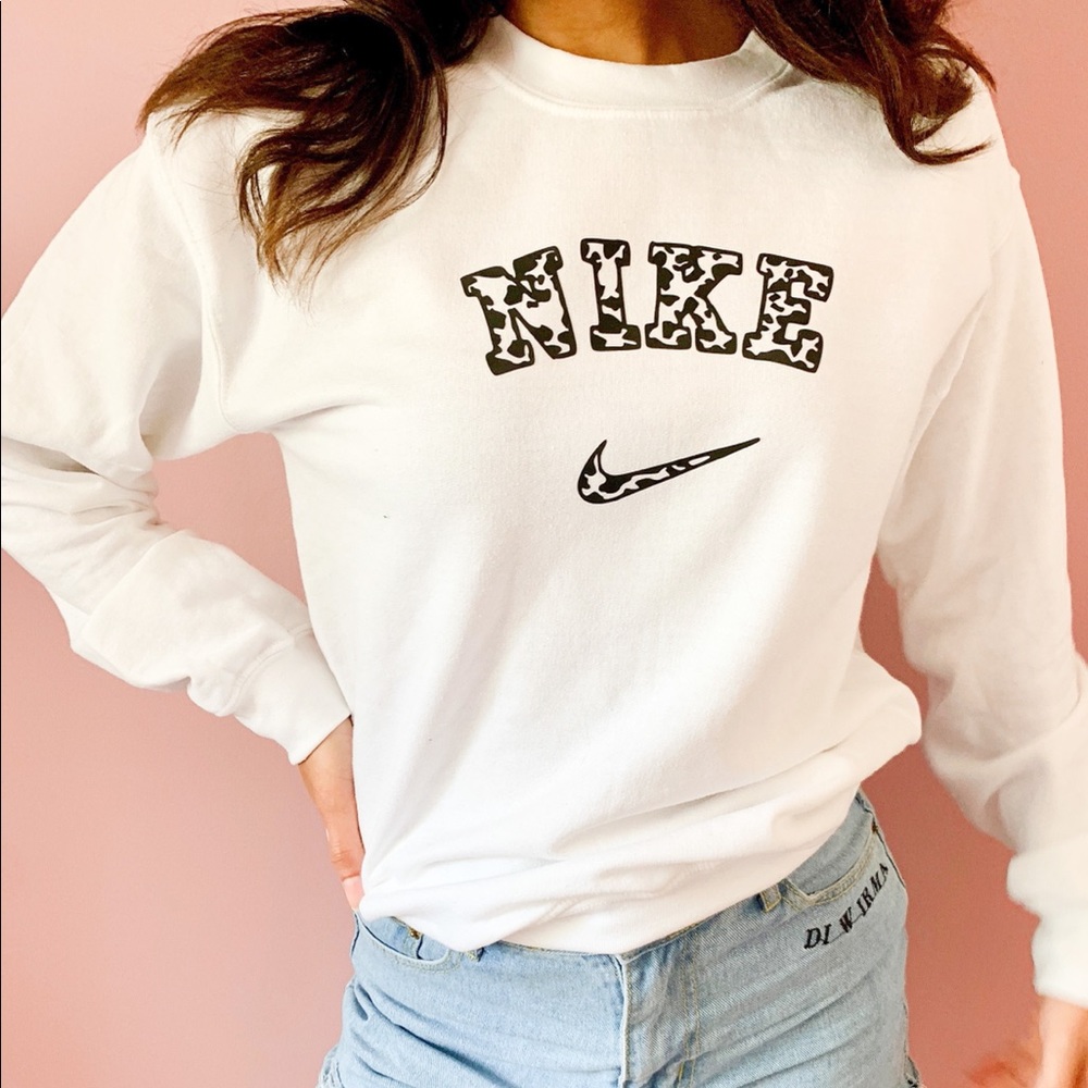 Nike cow print jumper